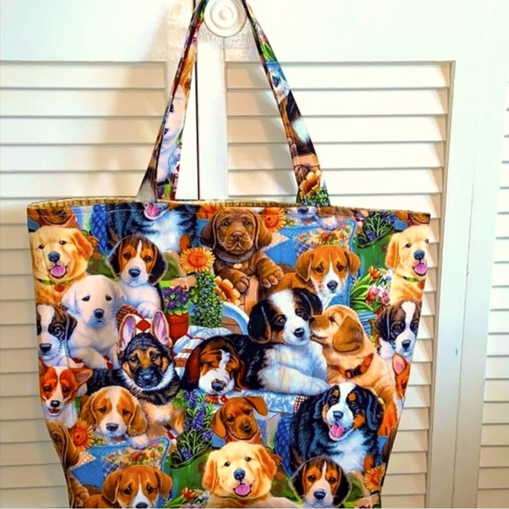 Relisted please check new listing Handmade Tote Bag Cotton Fabric - Picture 3 of 5